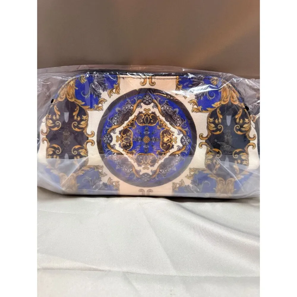 NWT Alice + Olivia A+O X FABFITFUN Pencil Pouch in Regal Romance Sapphire - Picture 5 of 8